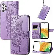Compatible with Samsung Galaxy A13 4G Shockproof Flower Butterfly Leather Case Magnetic Flip Back Cover Credit Card Holder Slot Kickstand Wallet Case for Galaxy A13 4G