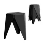 Artiss 4x Puzzle Stools Plastic Barstool Stackable Bar Foot Side Table Black