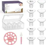 Nuliie 10PCS Flange Sizing kit 13/15/17/19/21mm for 24mm Flange/Shield of Most Pumps, BPA-Free Flange Inserts, Compatible with Momcozy/Elvie/Spectra/Bellababy/TSRETE/Nuliie Breast Pumps