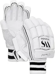 Whitedot Capital White Cricket Batting Gloves-Boy's Left Hand