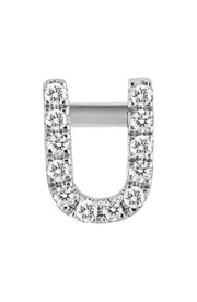 Bony Levy Single Initial Earring in White Gold/U at Nordstrom One Size