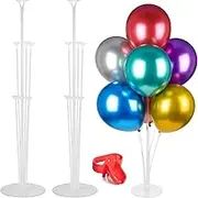 2 Sets Balloon Stand Kit, Clear Balloon Stand Kit with Tying Tool, Balloon Sticks Holder with Base for Table Birthday Graduation Wedding Party Decorations