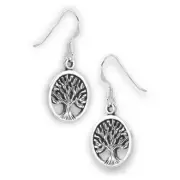 STERLING SILVER SOLID .925 ANCIENT TREE OF LIFE EARRING