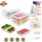 Clear Refrigerator Storage Set: 6 Stackable Containers for Deli Meats & More
