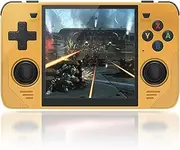 Powkiddy RGB30 Portable Retro Game Console with 20,000 Built-in Games, 16+128GB Storage, 4-inch Display, Open Source System, RK3566 Chip, 5G WiFi Support (YELLOW-128GB)