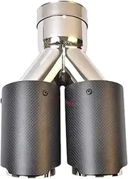 1PC Glossy Stainless Steel Universal Dual Equal Length Exhaust Pipe End Tail Middle Muffler Tip(66-89MM)