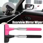 Glass Cleaning Squeegee Rearview Car Mirror Wiper Scraper Rubber Stainless Steel