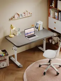 在飛比找Yahoo!奇摩拍賣優惠-【現貨】可升降桌子辦公電腦桌臺式書桌小學生家用寫字桌簡易兒童