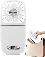 Ancsttu Cooling Neck Fan - Tabletop Handheld Fan Portable Wearable | Cool Gadgets with Makeup Mirror & Lanyard, Rechargeable 3 Speeds Quiet Cooler Foldable for Women Girls