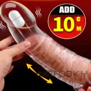 BIGGER Penis Extender Enlarger Girth Enhancer Realistic-Sleeve Condom Sheath Men