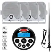 Marine Bluetooth Audio Package w/ FM AM Bluetooth Radio Receiver for Yacht Boat