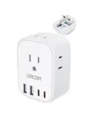 European Travel Plug Adapter, LENCENT International Type-C Foldable Power Plu...