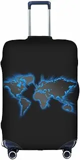 [FSCEV] World Map Trolley Suitcase Protective Cover Business Travel Luggage Protector Fashion 18-32 Inches, White, S