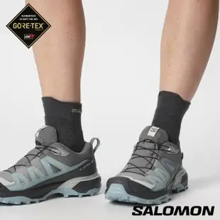 【salomon官方直營】女 X ULTRA 360 Goretex 低筒登山鞋(灰/綠/灰)