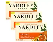 Yardley London Vitamin C Turmeric & Orange Peel Moisturizing Bath Bar Pack of 3