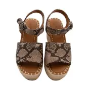 Universal Thread Morgan Espadrille Wedge Sandal Grey Snake Print US Women's 6W