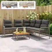 Garden Sofa Set with Cushions Modular Sofa Couch 2 Piece Poly Rattan vidaXL