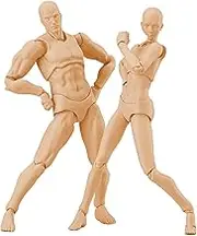 Action Figure Gestures Poseable Figure Lightweight Drawing Mannequin with Stand Support ＆ Accessories Drawing Model for Artists Sketching, Painting Male Model Kits
