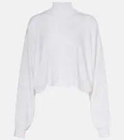 [Alaia] Alaïa Cropped linen turtleneck sweater AU 6 white