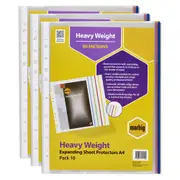 30pc Marbig Expanding A4 Ring Binder Sheet Protectors/Filing Pocket Clear