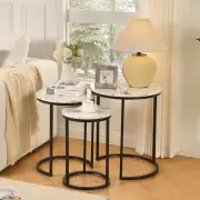 Nesting Table Set of 3, Round End Tables , Modern Coffee Tables