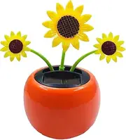 Dancing Flower for Dashboard | Solar Flower Pot Ornament Dashboard Figurine | Automotive Trim Cartoon Pot for Bedside, Courtyard, Verandah, Bay Window