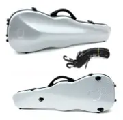White 4/4 Violin Case Full Size Carbon Fiber Hard Violin Case with Back Straps