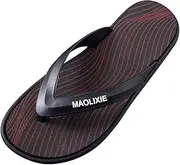[Generic] Mens Leather Slippers Shoes Sandals Flip Flops Slippers Comfortable Wear Breathable Slippers Shower Shoes Men Size 11