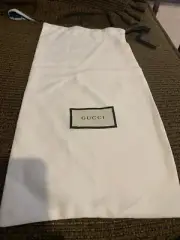 Pair Of 2 authentic white pullstring GUCCI Dust bags Shoe Dust Bag 17.5x8.5”