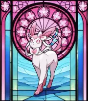 Sylveon Pokemon Stained Glass Anime Sticker 6" Car Decal Weatherproof