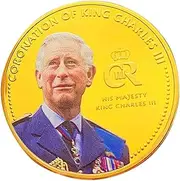 Gold Plated Commemorative Coin | Charles III Coronation Crown Metal - Gold-Plating Process Crafts Souvenir for Family, Friends, and Collectors Pfrank