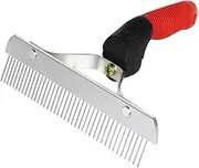Cleaning Brush Pet Comb Horse Rake Comb Dog Shedding Brush Horse Tail Comb Dog Grooming Brush Pet Cleaner Dog Hair Comb Pet Brush Self Cleaning Cosmetic Hair Removal Comb Rubber (Red, 17cm*15cm)