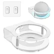 Geekria Acrylic Wall Mount for Echo Dot 3rd, 4th, 5th Gen with LED Clock and Alexa, Round Base Fixed, Speaker Stand, Protector (Clear)