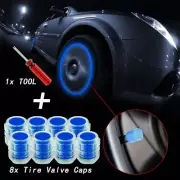 8Pcs Glow in The Dark Tire Valve Caps Fluorescent Stem Car Universal Blue (for: Suzuki)