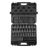 VEVOR 3/8" Drive Impact Socket Set, SAE 1/4"-3/4" and Metric 6-19mm 90 Piece Soc