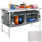 Folding Camping Kitchen Table – Adjustable Height, Quick Set-Up, Portable