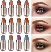 12 Colors Eyeshadow Palette High Pigmented Brighten Eyeshadow Set Blush Highlighting Powder Makeup Set Natural Eye Shadow Kit For Beginners