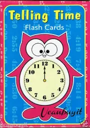 36pc TELLING TIME Preschool English Flash Cards w/Instruction Cards Grades PreK+