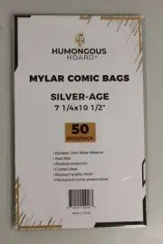 (1000) Humongous Hoard Mylar Silver Comic Book Bags Case