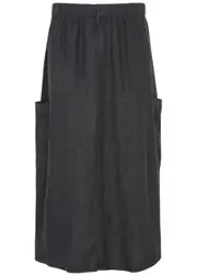 Eileen Fisher Linen Midi Cargo Skirt - Dark Grey - XS (UK 6-8 / XS) XS (UK 6-8 / XS)