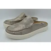 Sofft Womens Size 8 Somers Taupe Metallic Moc Toe Slip On Mules Shoes