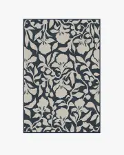 120' x 185' | Machine Washable Runner Rug | Kid & Pet Friendly | Indoor Rug | The Hiltons Flora Ink Blue & Ivory Rug | Ruggable