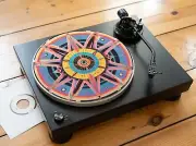 Occult Magic Geometry Felt Record Player Turntable Slipmat Mat, Sacred Geometric