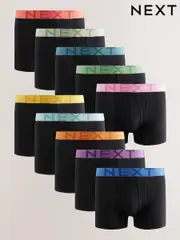 Black Bright Waistband 10 pack A-Front Boxers (E65546) | $84