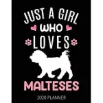 JUST A GIRL WHO LOVES MALTESES 2020 PLANNER: MALTESE DOG WEEKLY PLANNER INCLUDES DAILY PLANNER & MONTHLY OVERVIEW - PERSONAL ORGANIZER WITH 2020 CALEN