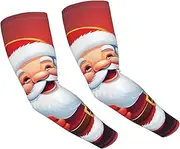 [FHEDVBN] Santa Claus Xmas Gifts Arm Sleeves Compression Arm Covers for Men Women Outdoor Sun Sleeves Cooling Sports Sleeve, Black