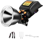 AZURAOKEY High Power LED Headlamp, Rechargeable Outdoor Head Lamp Waterproof Head Lamp Super Bright Adult Motion Sensor Headlight Spotlight for Fishing Camping Hiking