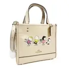 Coach x Peanuts CE850 Snoopy Collaboration Tote Shoulder Bag Chalk Women's