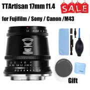 TTArtisan 17mm F1.4 APS-C Format Wide-Angle Lens for Canon Fujifilm X Sony M4/3