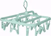 DOLAMOTY Clothes Drying Hanger - 32 Clips Folding Laundry Hanger with Drip Foldable Hanging Rack for Sock, Drying Bras, Lingerie, Clothes, Towels, Scarves, Underwear Hanger for Washing Line